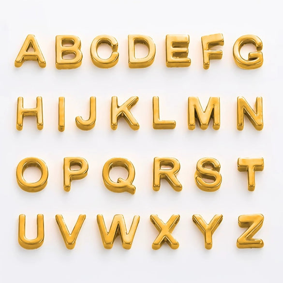 Retro Smooth Stainless Steel Jewelry Accessories Necklace Bracelet Pendant With Small Hole And English Text Electroplated Diy