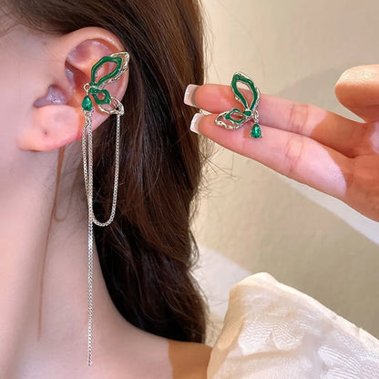 Wholesale Jewelry Retro Snake Butterfly Bow Knot Alloy Rhinestone Ear Clips