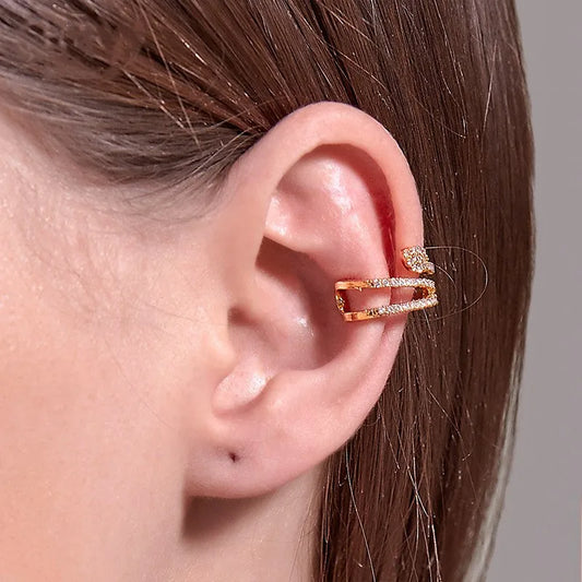 Retro Snake-Shaped Ear Clips Simple Full Diamond C-Shaped Ear Bone Clip Fashion Earrings Wholesale Nihaojewelry