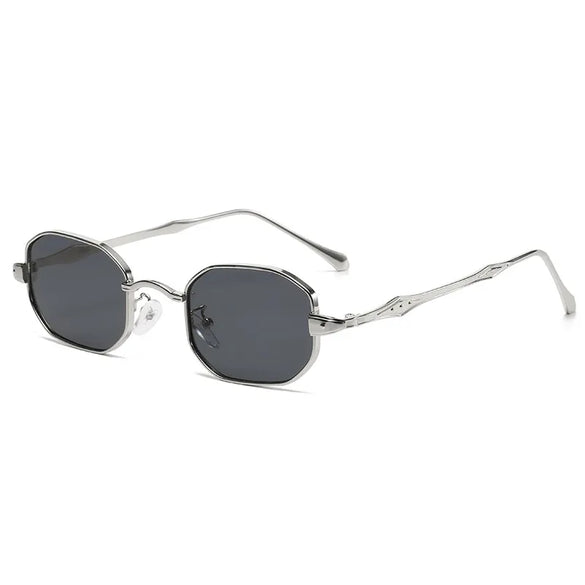 Retro Solid Color Ac Polygon Full Frame Glasses