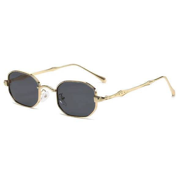Retro Solid Color Ac Polygon Full Frame Glasses