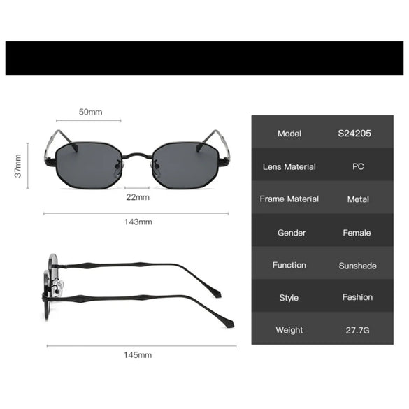 Retro Solid Color Ac Polygon Full Frame Glasses