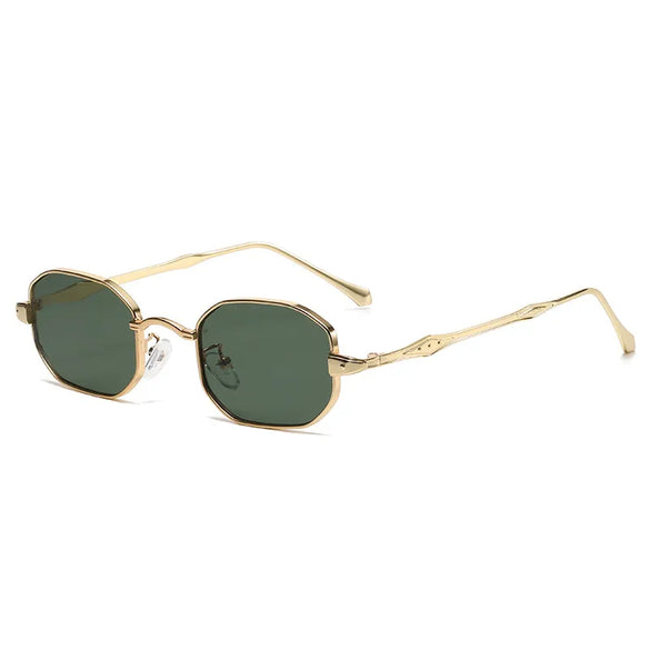 Retro Solid Color Ac Polygon Full Frame Glasses