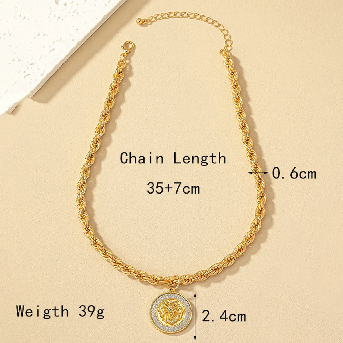 Retro Solid Color Alloy Plating 14k Gold Plated Women's Pendant Necklace