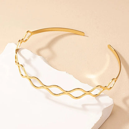 Retro Solid Color Alloy Plating Gold Plated Women'S Choker