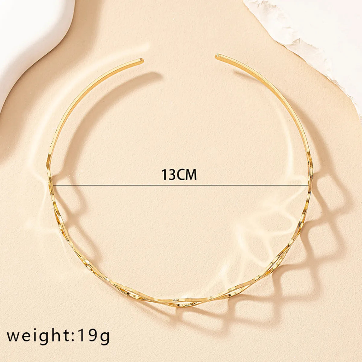 Retro Solid Color Alloy Plating Gold Plated Women'S Choker