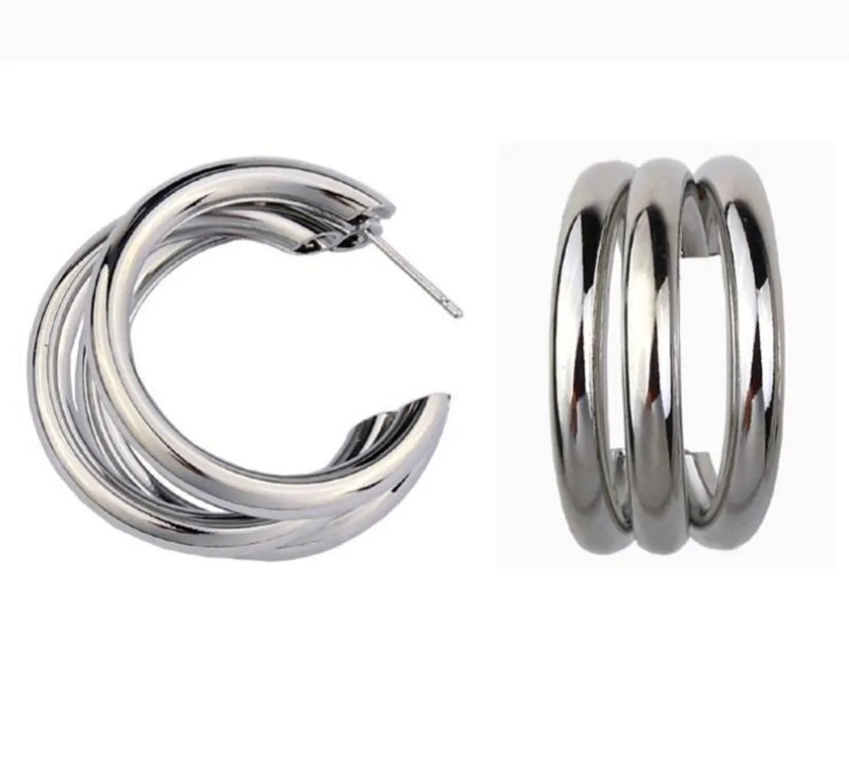 Retro Solid Color Alloy Plating Women'S Hoop Earrings 1 Pair