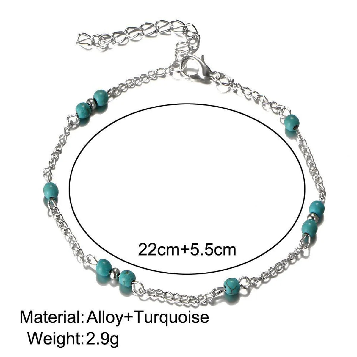 Retro Solid Color Alloy Women'S Anklet