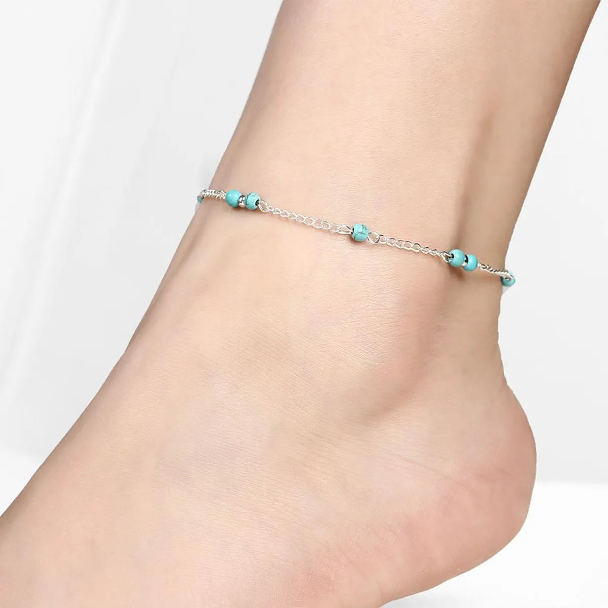 Retro Solid Color Alloy Women'S Anklet