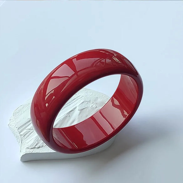 Retro Solid Color Arylic Bangle