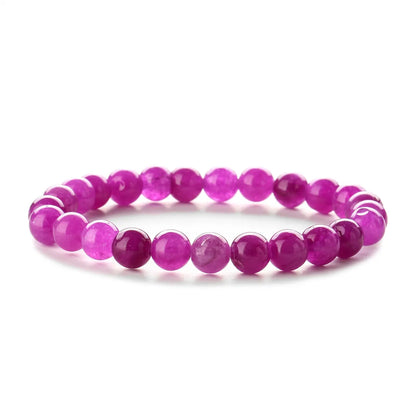 Retro Solid Color Beaded Natural Stone Bracelets