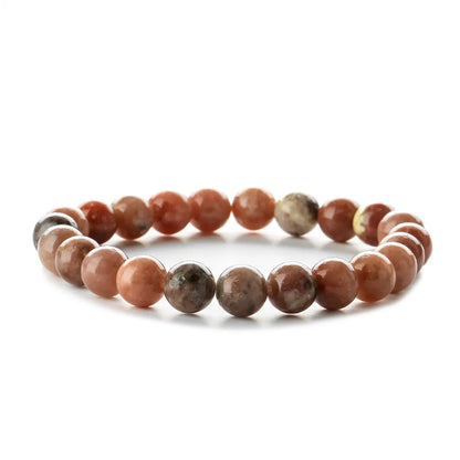 Retro Solid Color Beaded Natural Stone Bracelets