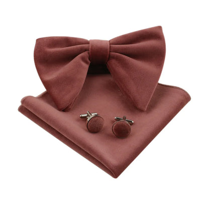 Retro Solid Color Bow Knot Flannel Men'S