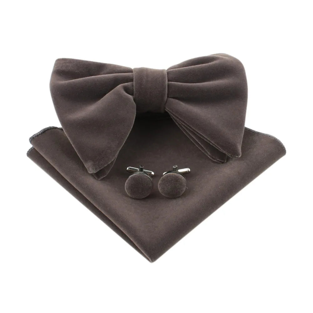 Retro Solid Color Bow Knot Flannel Men'S