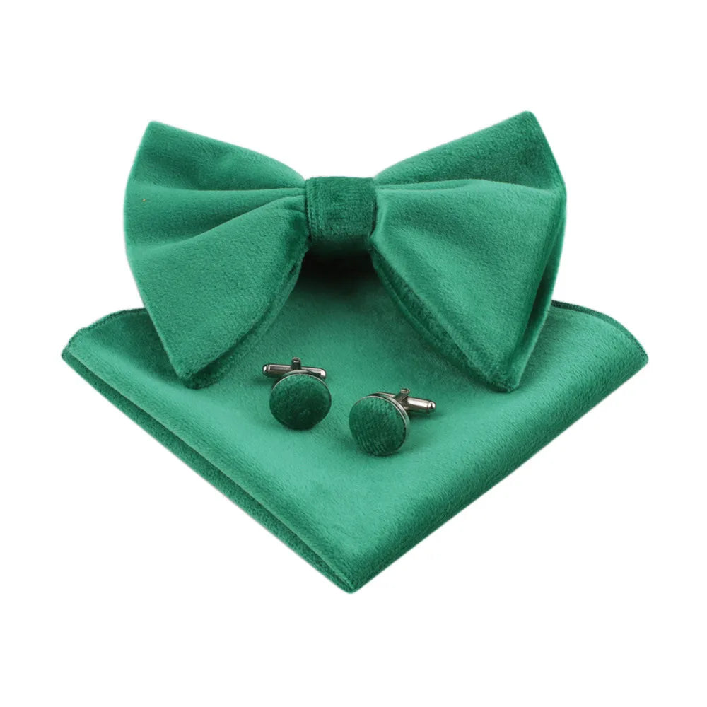 Retro Solid Color Bow Knot Flannel Men'S