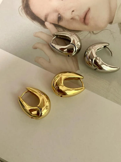 1 Pair Retro Solid Color Plating Brass Hoop Earrings