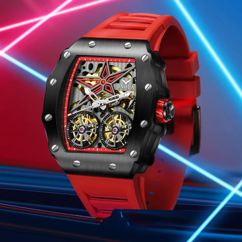 Retro Solid Color Buckle Mechanical Men'S Watches