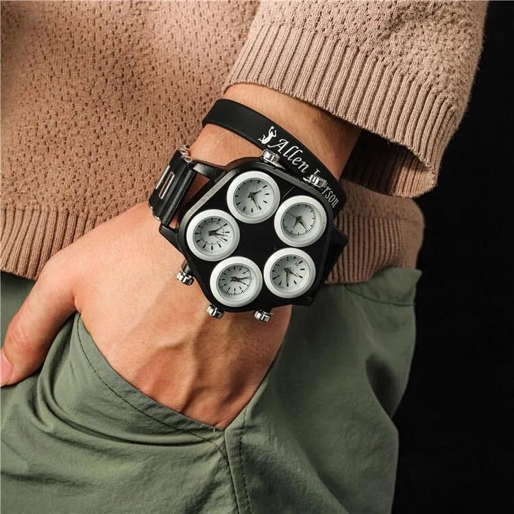 Retro Solid Color Buckle Quartz Men'S Watches