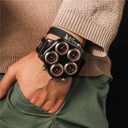 Retro Solid Color Buckle Quartz Men'S Watches