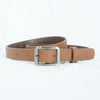 Retro Solid Color Casual Thin Belt For Women Imitation Leather Square Alloy Pin Buckle All Match Style