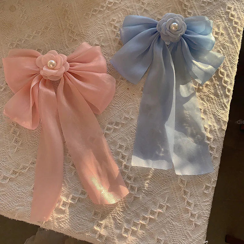 Retro Solid Color Cloth Bowknot Hair Clip