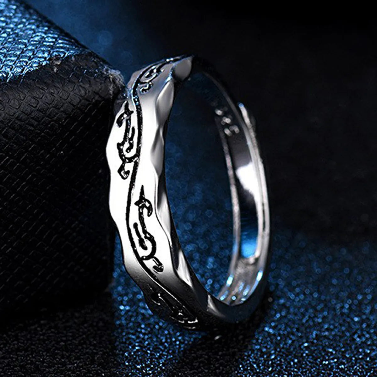 Retro Solid Color Copper Plating Silver Plated Rings