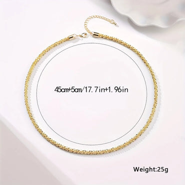 Retro Solid Color Copper Plating White Gold Plated Gold Plated Necklace