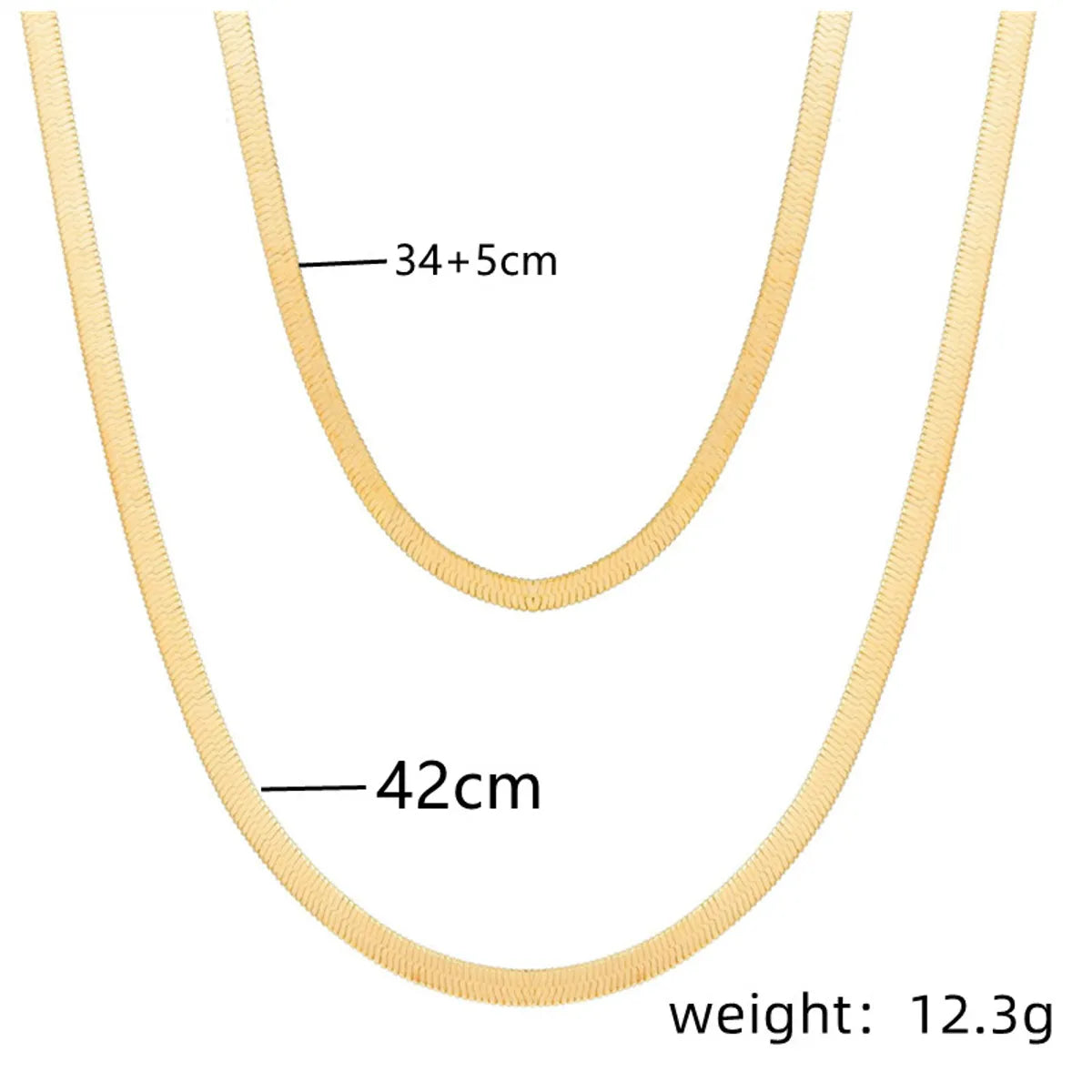 Retro Solid Color Iron Copper Gold Plated Layered Necklaces In Bulk