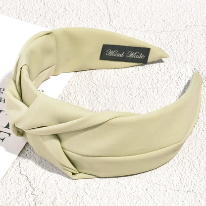 Retro Solid Color Knotted Fabric Headband