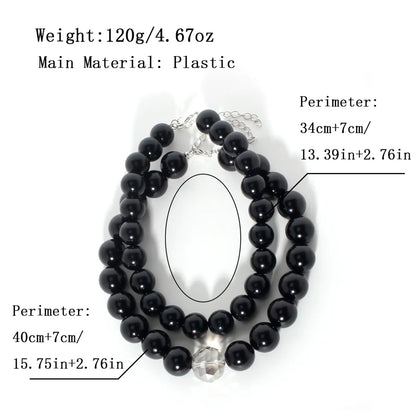 Retro Solid Color Plastic Beaded Women's Necklace