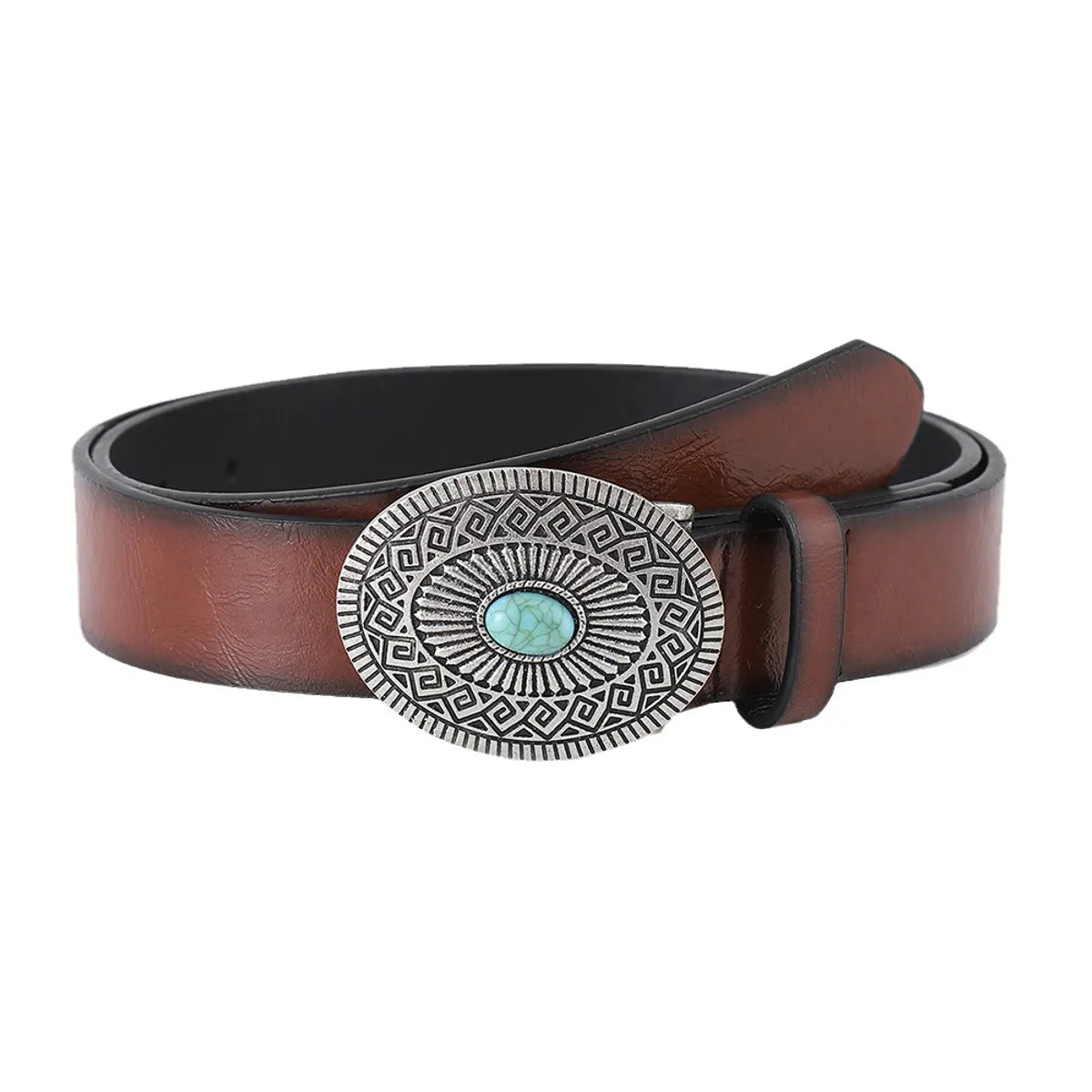 Retro Solid Color Pu Leather Alloy Unisex Leather Belts