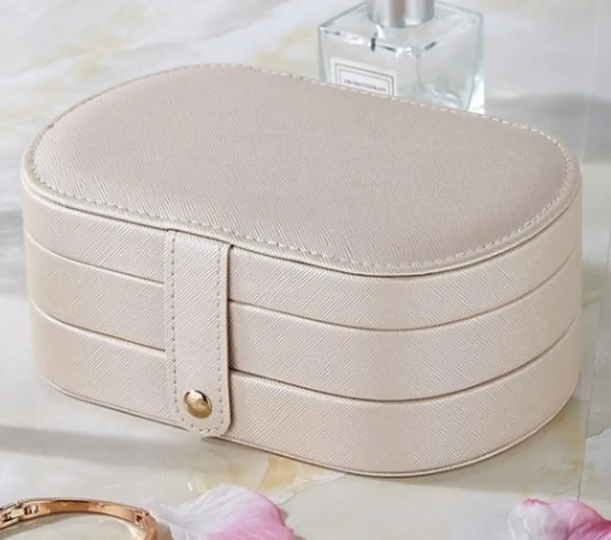 Retro Solid Color Pu Leather Jewelry Boxes