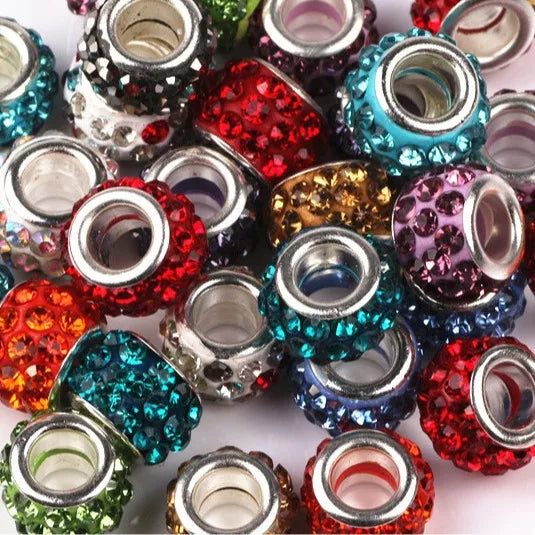 Retro Solid Color Soft Clay Inlay Rhinestones Jewelry Accessories
