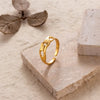 Wholesale Jewelry Retro Solid Color 304 Stainless Steel Criss Cross Plating Hollow Out Open Ring