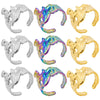 Retro Solid Color Stainless Steel Plating Gold Plated Rings
