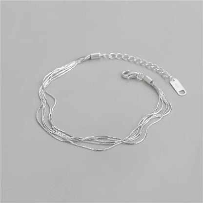 Retro Solid Color Sterling Silver Plating Gold Plated Bracelets