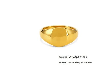 304 Stainless Steel 18K Gold Plated Retro Irregular Plating Solid Color Rings