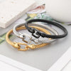 Retro Solid Color Titanium Steel Plating Bangle 1 Piece