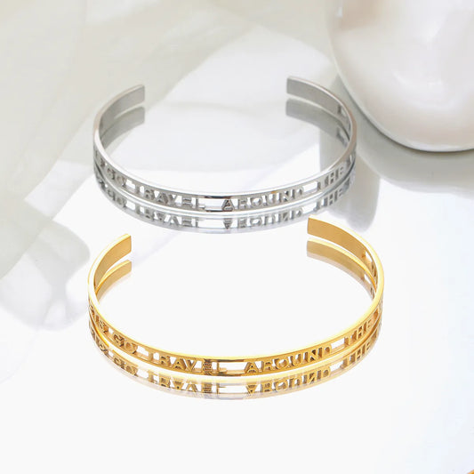 Retro Solid Color Titanium Steel Plating Bangle