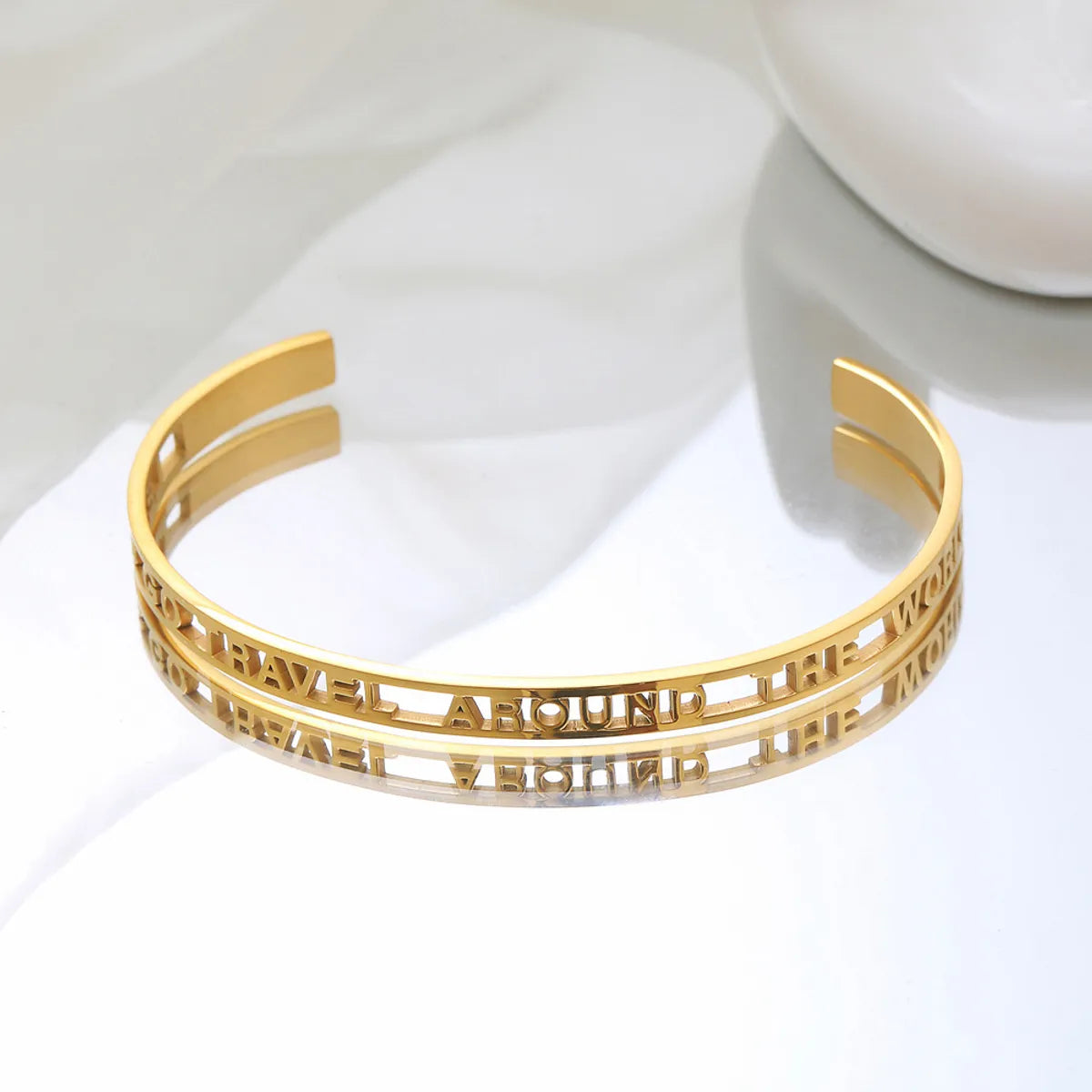 Retro Solid Color Titanium Steel Plating Bangle