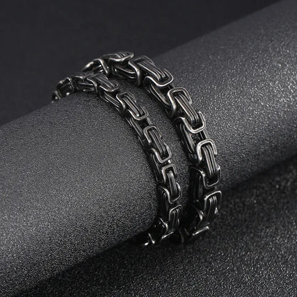 Retro Solid Color Titanium Steel Plating Men'S Bracelets