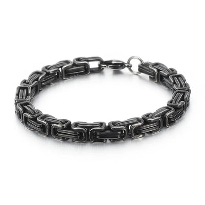 Retro Solid Color Titanium Steel Plating Men'S Bracelets