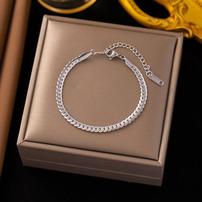 Wholesale Jewelry Retro Solid Color 304 Stainless Steel 18K Gold Plated Plating Necklace