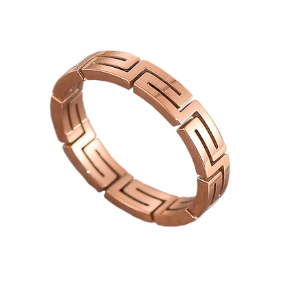 Retro Solid Color Titanium Steel Plating Gold Plated Rings