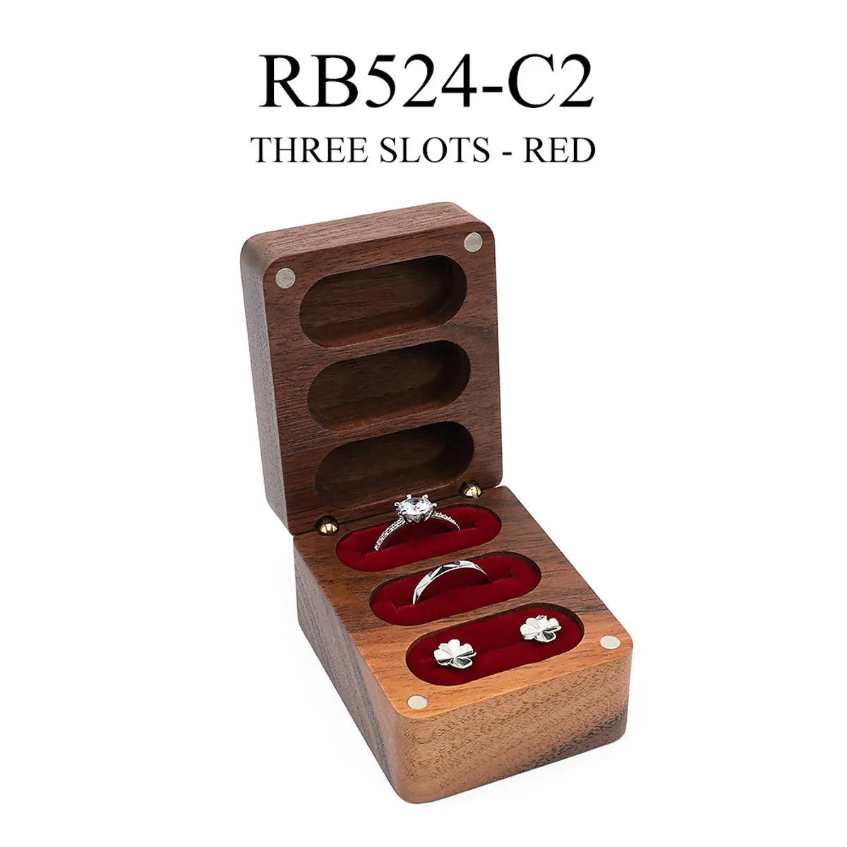 Retro Solid Color Wood Jewelry Boxes