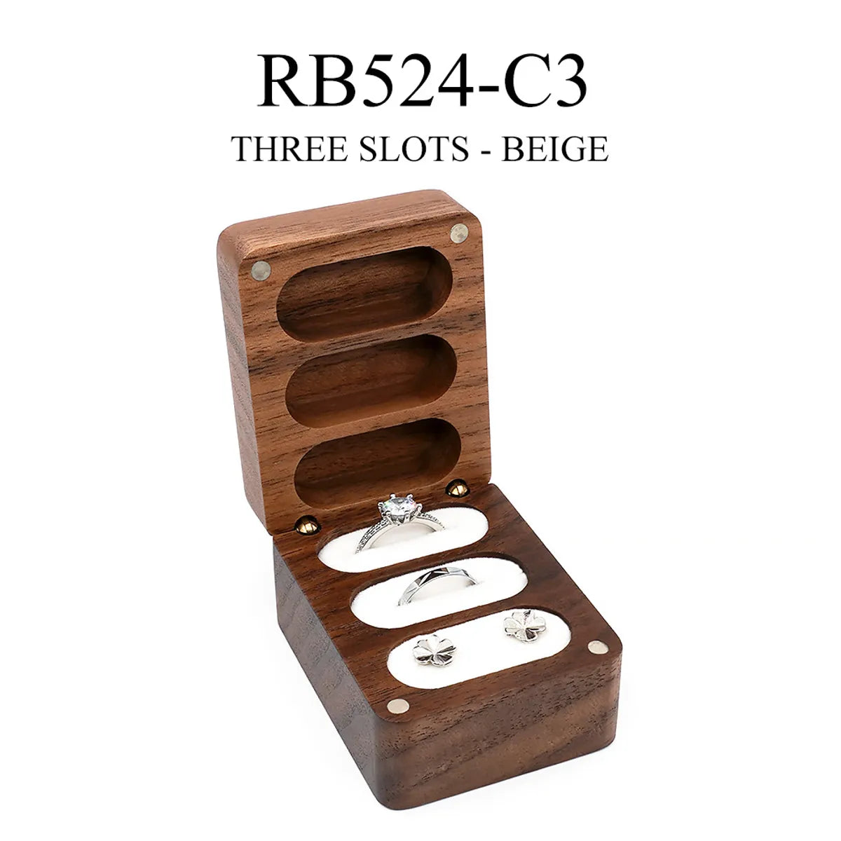 Retro Solid Color Wood Jewelry Boxes