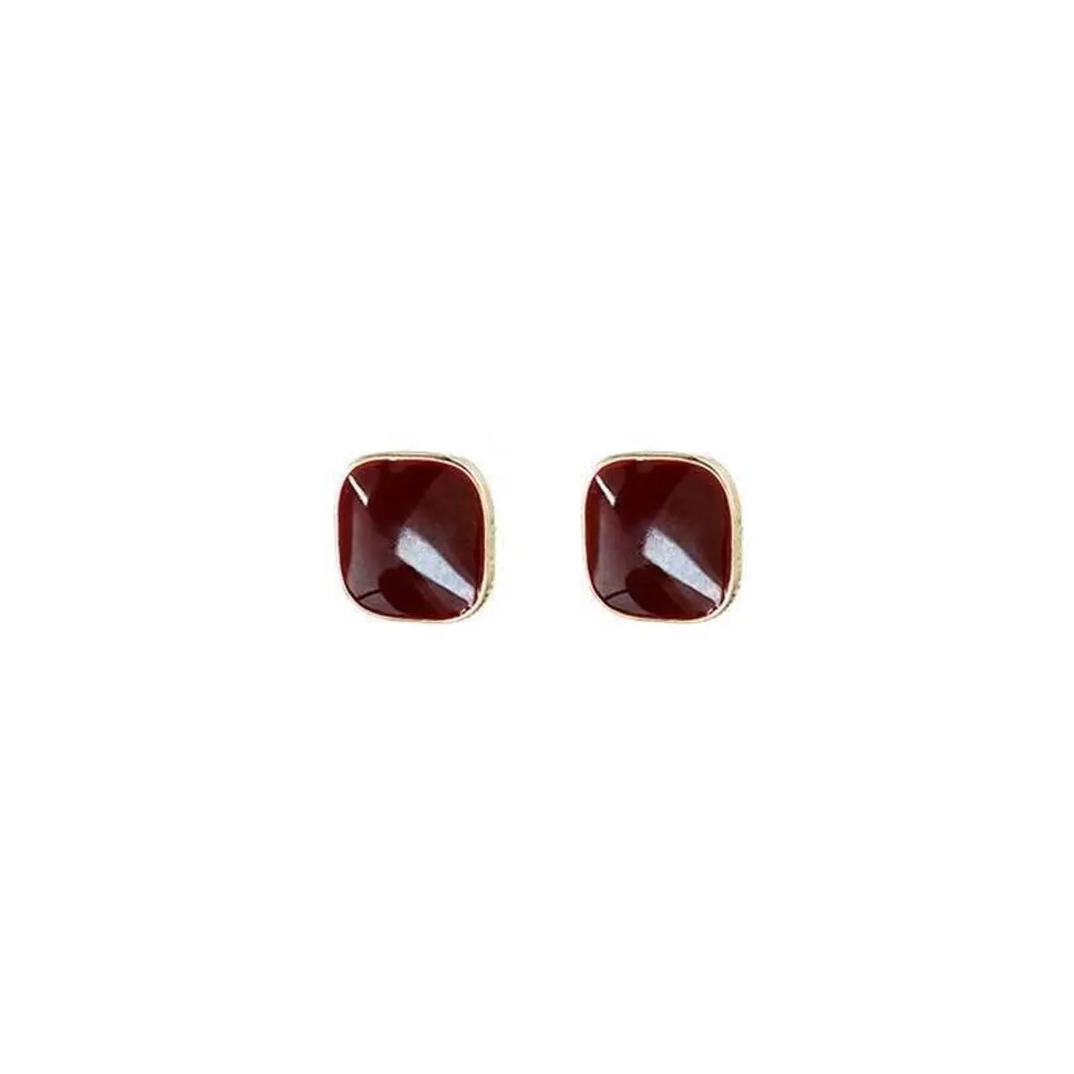 Retro Square Arylic Women's Ear Studs 1 Pair