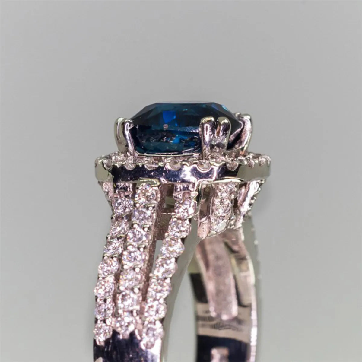 Retro Square Copper Inlay Zircon Rings