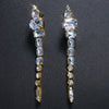 Retro Square Water Droplets Alloy Rhinestone Drop Earrings