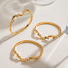 Retro Square Zirconset Stainless Steel Bracelet For Women With Elegant Electroplated Design